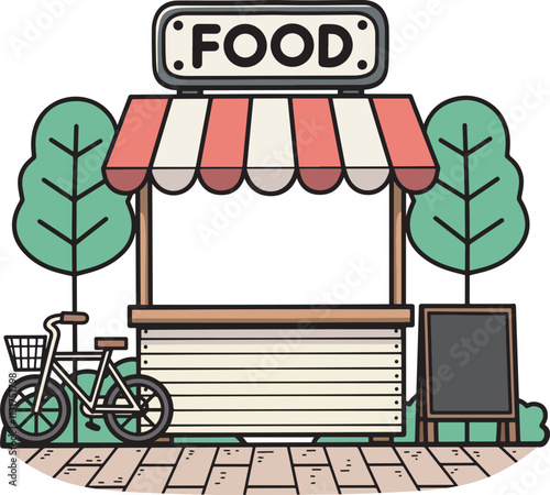 Food stand illustration design art