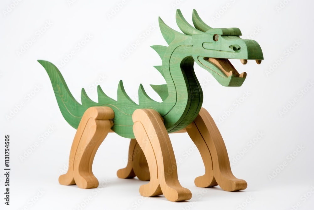 Fototapeta premium Wood Chinese Dragon dinosaur dragon animal.