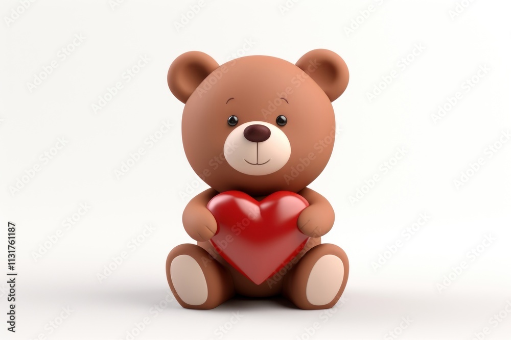 Fototapeta premium Cartoon heart cute bear.