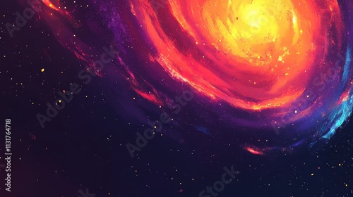 Vivid Nebula Swirl, vibrant cosmic colors, luminous central glow, deep space backdrop, captivating celestial art