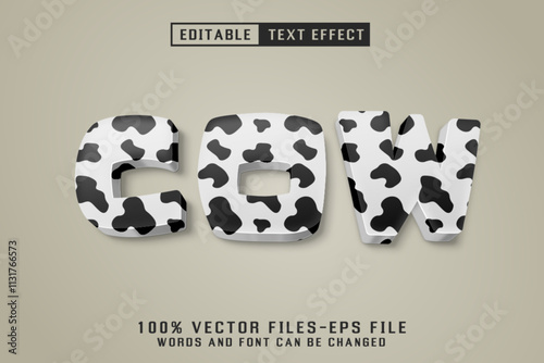 Cow 3d Text - Editable Text Effect photo