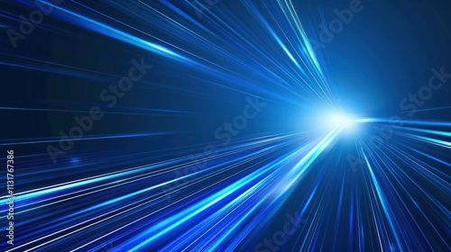 Abstract Blue Lines Light Speed