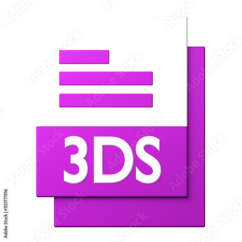 3DS File icon isolated on the white background