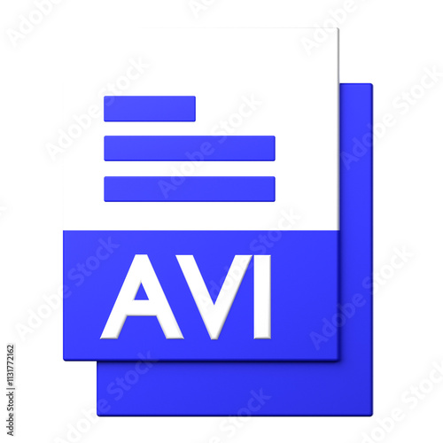 AVI File icon isolated on the white background