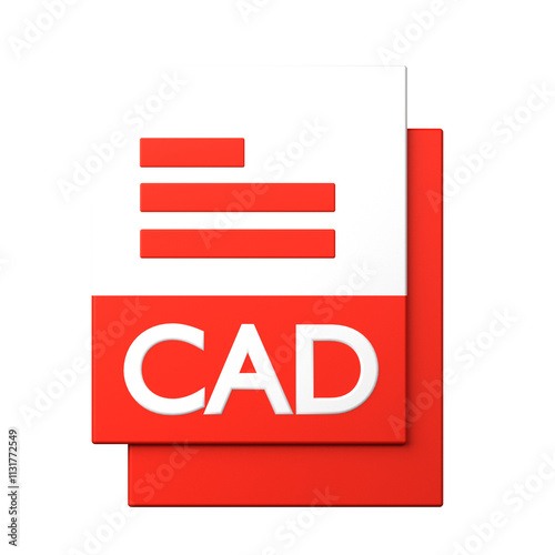 CAD File icon isolated on the white background