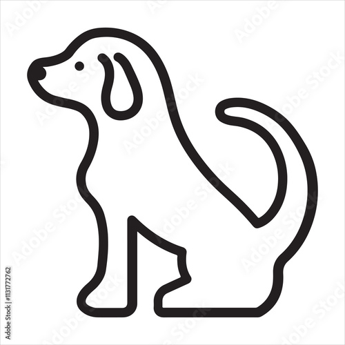 Dog silhouette vector art illustration. photo