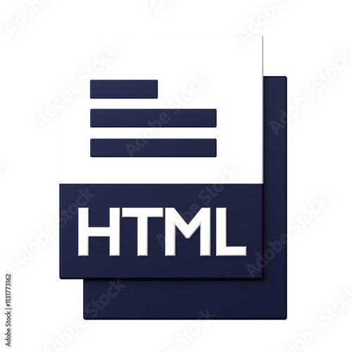 HTML File icon isolated on the white background