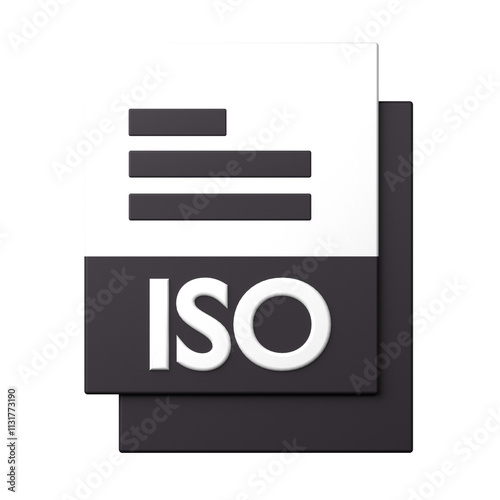 ISO File icon isolated on the white background