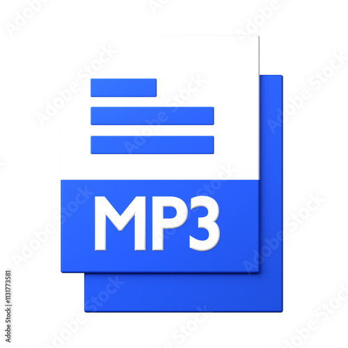 MP3 File icon isolated on the white background