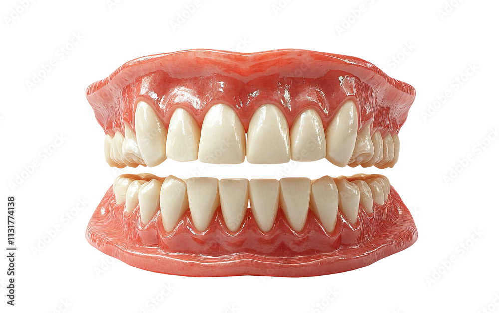 Fototapeta premium Realistic Model of Human Teeth on Transparent Background