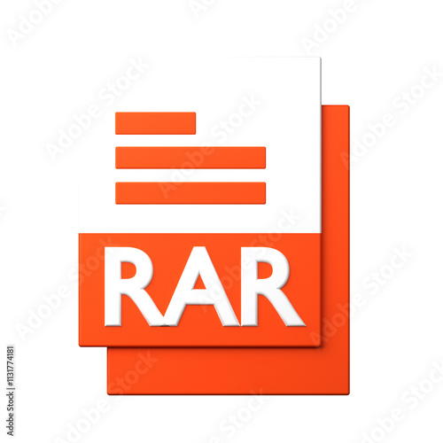RAR File icon isolated on the white background