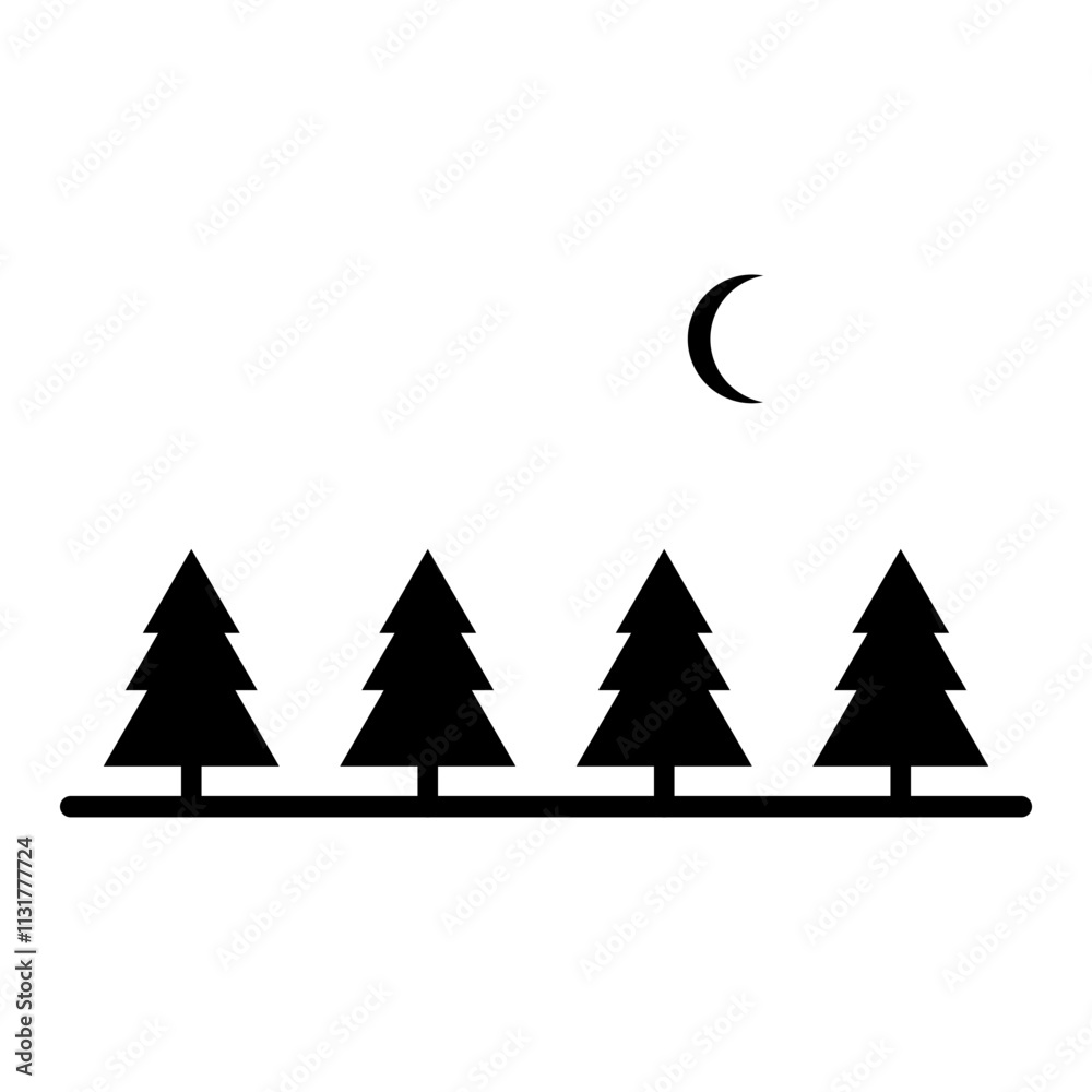 Fototapeta premium pine tree vector icon, minimalist pine tree