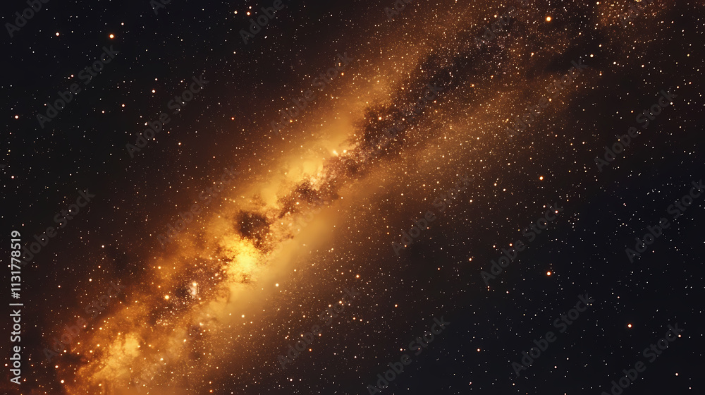 Fototapeta premium Starry sky abstract golden background. Starry. Illustration
