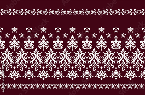 Geometric ethnic oriental ikat pattern traditional Design for background,carpet,wallpaper,clothing,wrapping,Batik,fabric,Vector illustration.embroidery style.