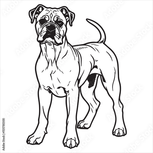 Dog silhouette vector art illustration.
 photo