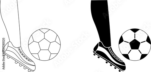soccer player kicks the ball icon
