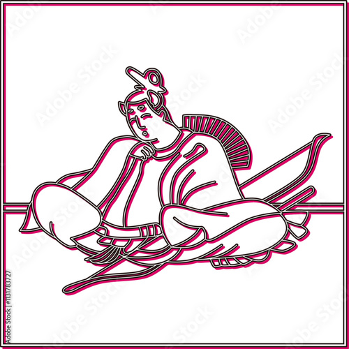 カラーシャドウ正方形百人一首　在原業平朝臣