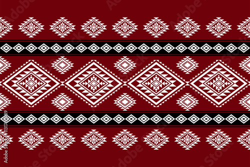 Geometric ethnic oriental seamless pattern traditional Design for background,carpet,wallpaper.clothing,wrapping,Batik fabric,Vector illustration.embroidery style - Sadu, sadou, sadow or sado