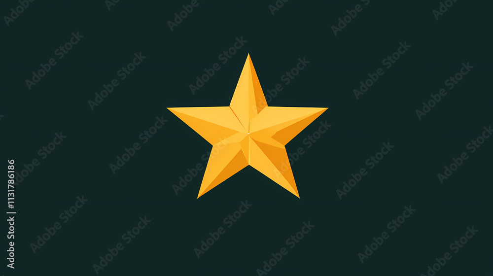 Fototapeta premium A starry sky with a yellow star in the middle. Starry. Illustration
