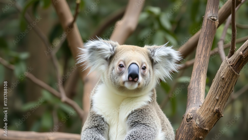 Obraz premium Adorable Koala in Natural Habitat: Perfect for Wildlife Lovers and Nature Enthusiasts