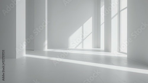 Wallpaper Mural Minimalist White Room with Sunlight Streaming Through Windows Torontodigital.ca