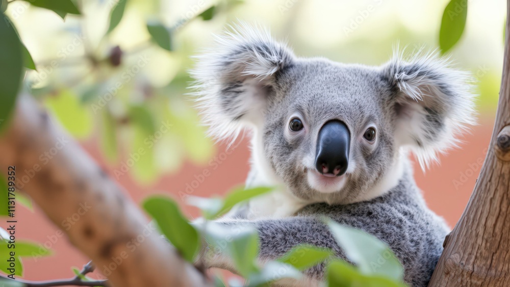 Fototapeta premium Adorable Koala in Natural Habitat: Perfect for Wildlife Lovers and Nature Enthusiasts