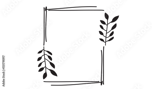 drawing line frame black color pattern flora flower plant leaf design square spring season time nature vector pretty banner graphic design border decoration template product vintage element wedding 