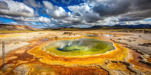 Landscape with a sulphur isotopic bog , nature, ecosystem, wetlands, sulfur, isotopic, bog, marsh, vegetation photo