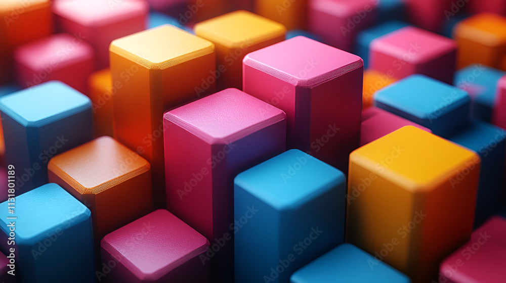 Obraz premium Abstract Colorful Cubes Form Interesting Pattern