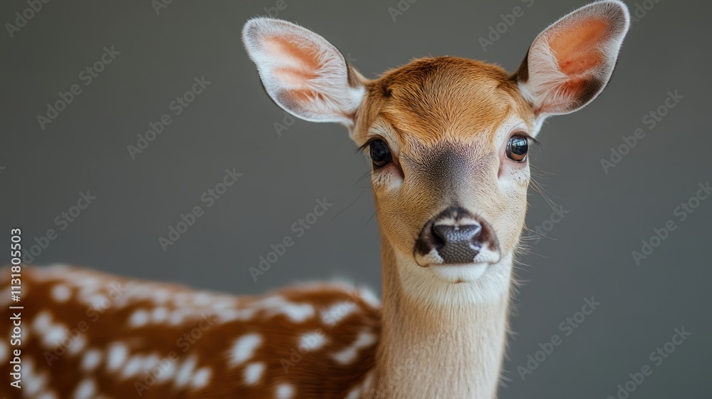 Obraz premium Captivating Close-Up of a Majestic Deer?s Face Showcasing Its Intricate Features and Expressive Eyes, Evoking a Sense of Wild Beauty and Connection with Nature in a Forested Setting