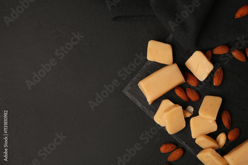 Slate board with tasty marz...