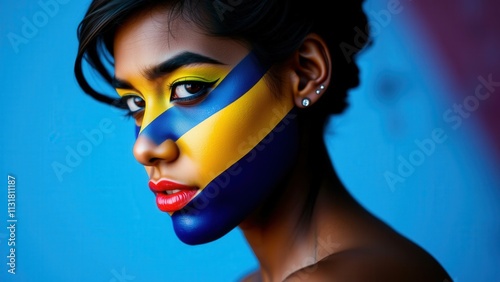 Vibrant Face Paint Art: A Stunning Display of Creativity and Expression photo