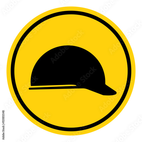 Wear Head Protection Symbol Sign, Vector Illustration, Isolate On White Background Label. EPS10