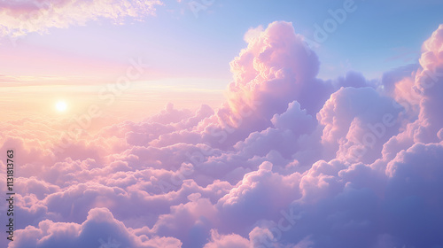 The sky enveloped in a gentle embrace of color, where soft pinks and blues blend into one another.