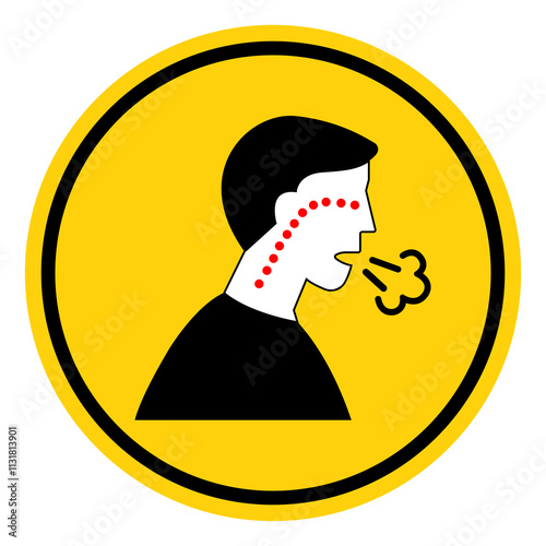 Symptoms Shortness Of Breath Of Covid-19 Virus Symbol Sign, Vector Illustration, Isolate On White Background Label. EPS10