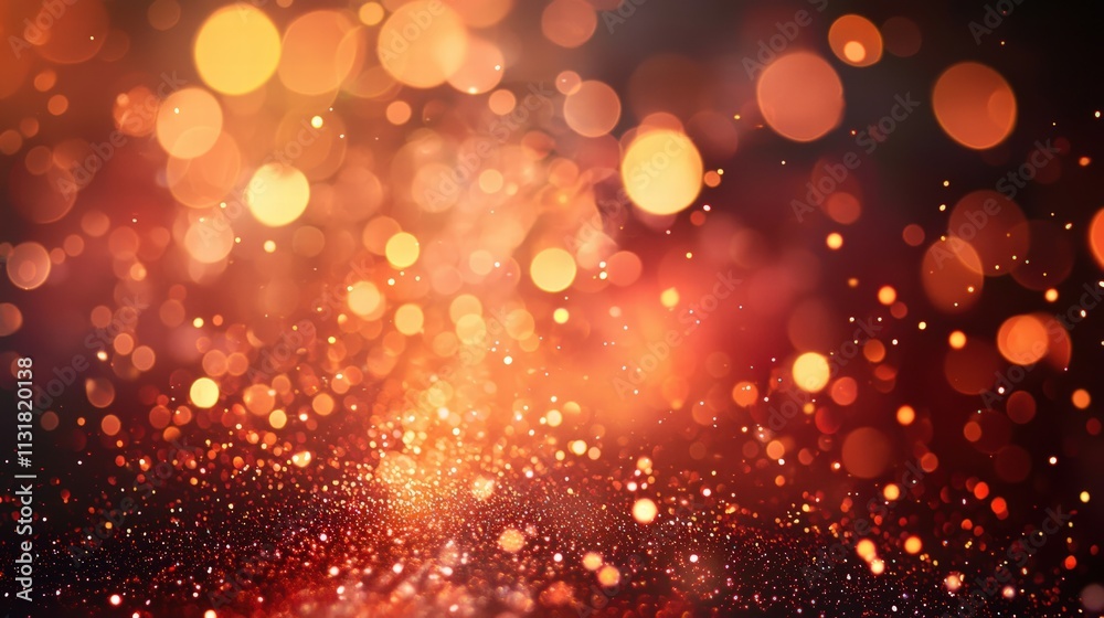 Fototapeta premium Vibrant orange and gold bokeh lights