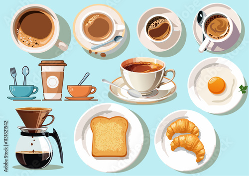 朝の食事やコーヒータイム
