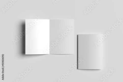 Bi fold brochure or flyer design with circle.	
