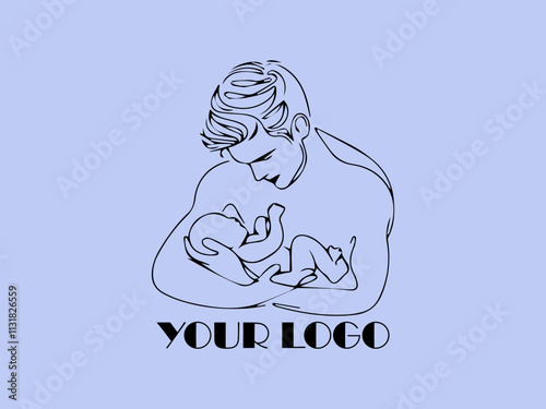 Father embraces newborn baby, showing love and care. Perfect for parenting blogs, family websites, and healthcare materials. Warm and tender moment captured