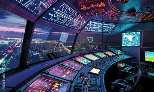 Night View from Air Traffic Control Tower