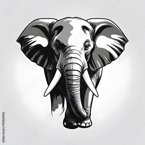 Wallpaper Mural elephant isolated on white background Torontodigital.ca