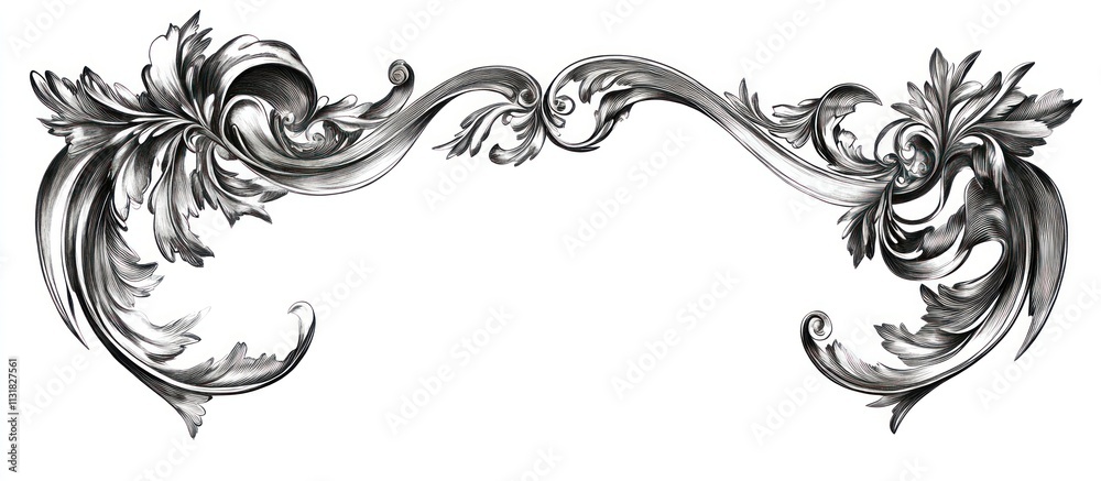 Fototapeta premium Art nouveau-inspired silver frame with flowing organic shapes, isolated on transparent background,