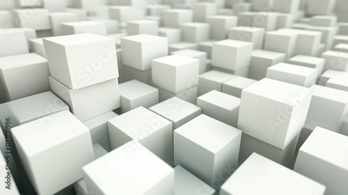 Abstract background of white cubes