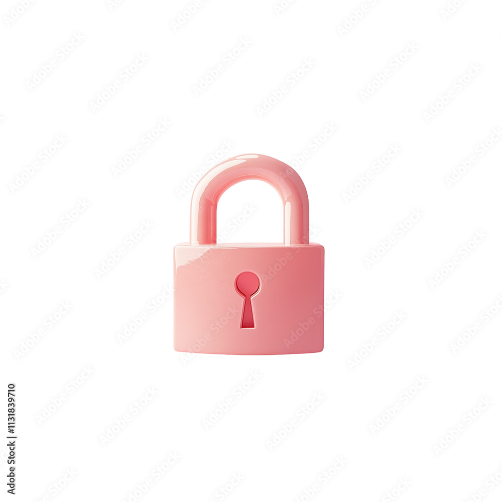 Fototapeta premium pink padlock with keyhole, symbolizing security and protection