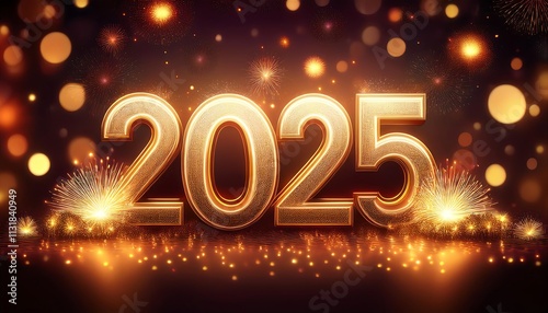 Wallpaper Mural A sparkling celebration of the year 2025, featuring glittering numbers and festive lights, perfect for New Year's events. Torontodigital.ca