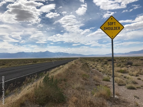 Soft Shoulder Road Sign photo