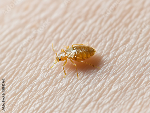 Close-up of an bed bug bite on the human skin	
