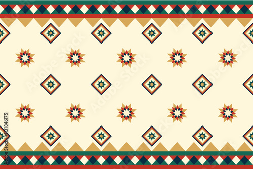 Aztec ethnic African seamless pattern. Native fabric carpet mandala ornament boho American chevron textile decoration. Geometric embroidery background woven textile printing blanket rug carpet fashion