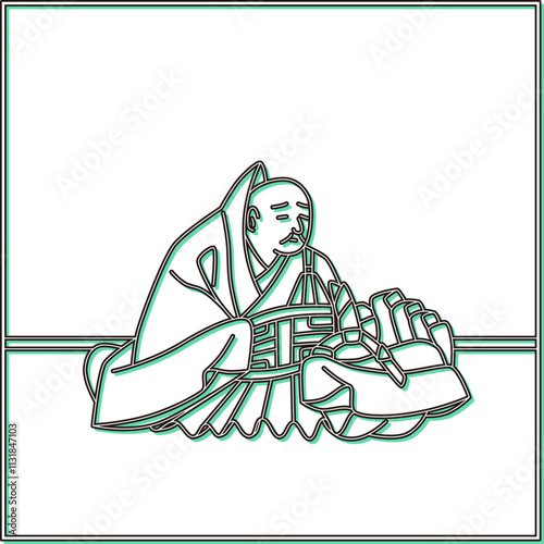 カラーシャドウ正方形百人一首　素性法師