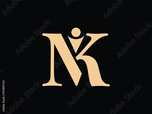 MKI Luxury monogram gold logo design photo